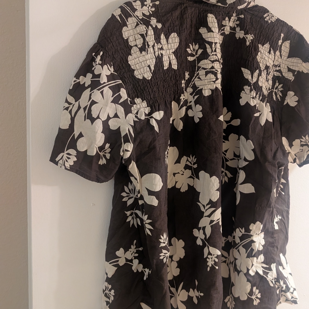 A.L.C. Black and White Floral Blouse